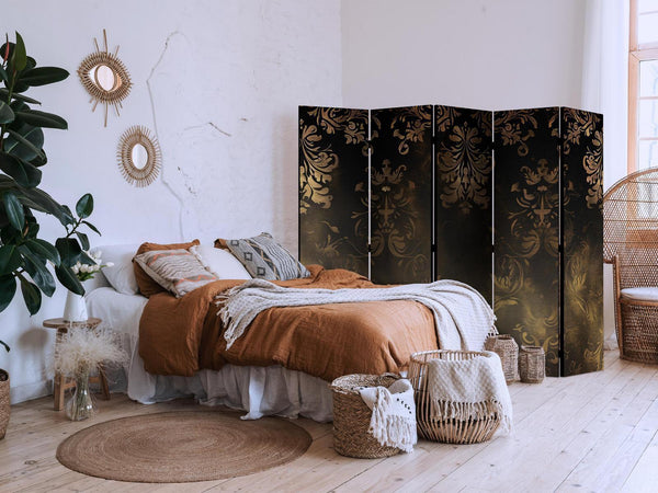 Paravento - Baroque Ornaments in Patinated Gold and Bronze - Retro Motif