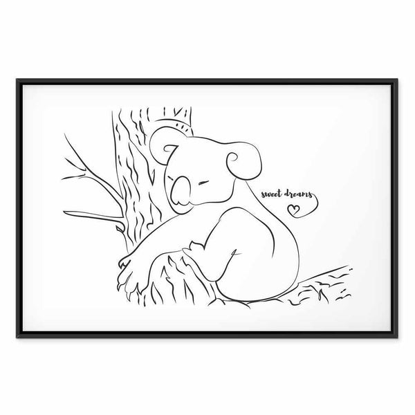 Quadro - Quiet Charm of Nature (1-part) - Sleeping Koala in Black and White