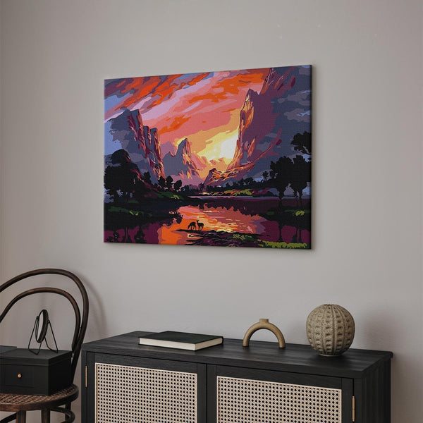 Quadro fai da te - Sunset behind the mountains