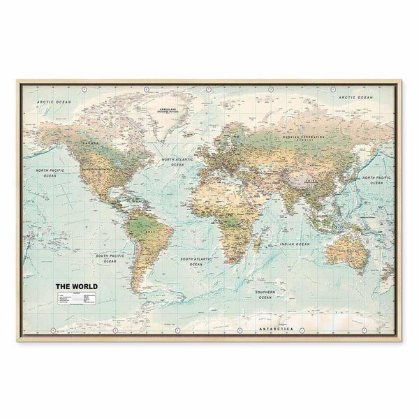 Quadro - World Map: Beautiful World