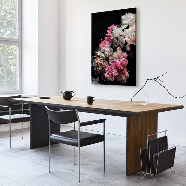 Quadro - Peony Charm (1-part) - Colorful Bouquet on Black Background
