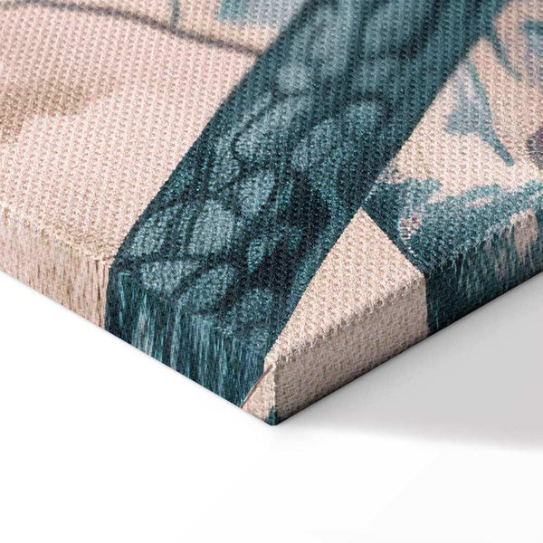Quadro - Mountainous Coast with Trees and Rocks in Light Pastel Blues