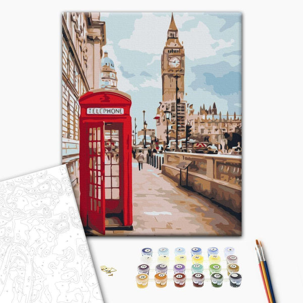 Quadro fai da te - Telephone box against the backdrop of Big Ben