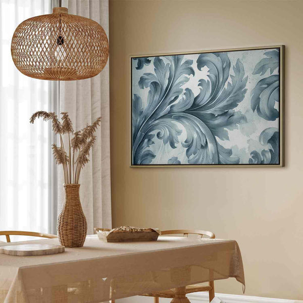 Quadro - Stone Baroque Ornaments in Light Shades of Gray-Blue