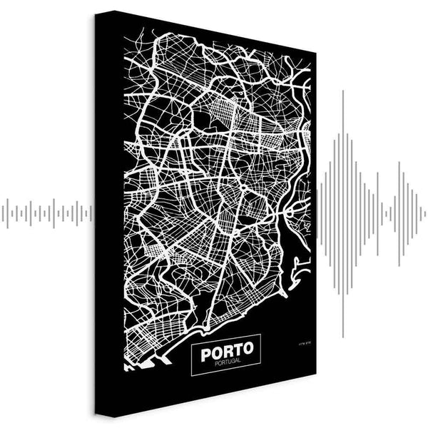 Quadro - Negative Map: Porto (1 Part) Vertical