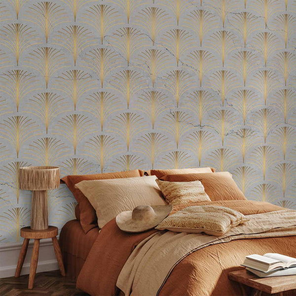 Carta da parati - Linear Pattern With Gold