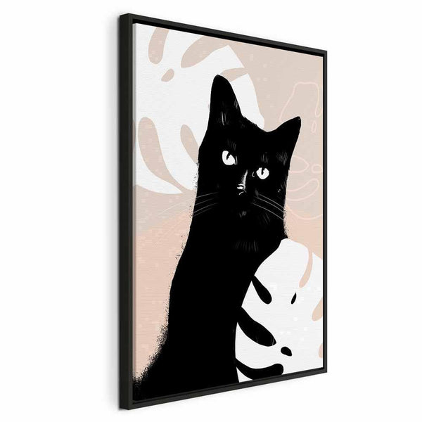 Quadro - Cat in Monsteras (1 Part) Vertical