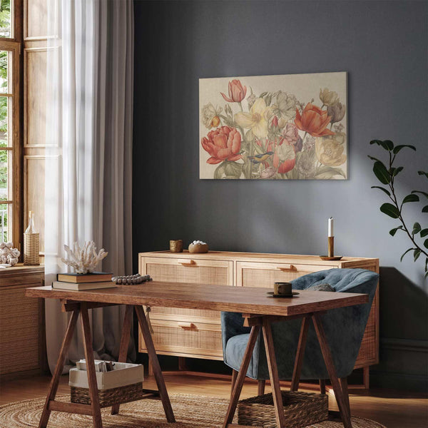 Quadro - Bouquet of flowers on a cream background