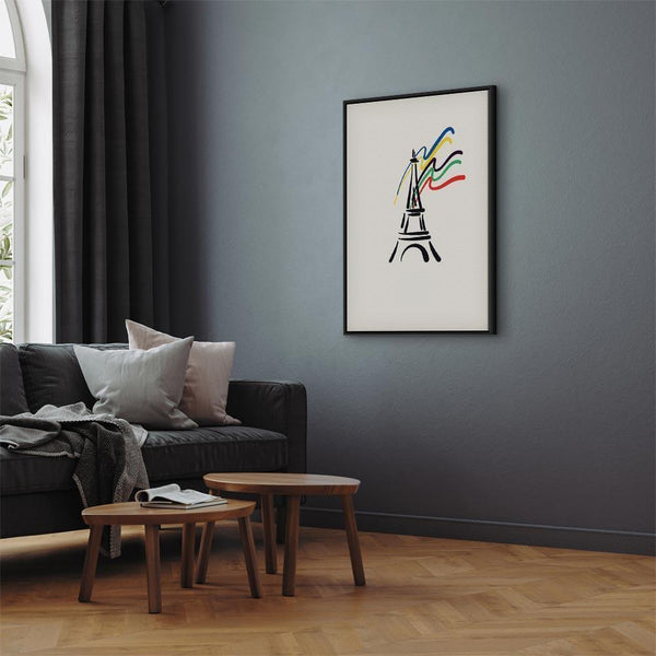 Quadro - Eiffel Tower and Colorful Ribbons