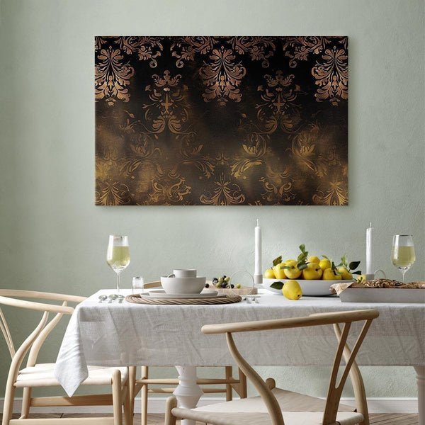 Quadro - Baroque Ornaments in Patinated Gold and Browns: Retro Motif
