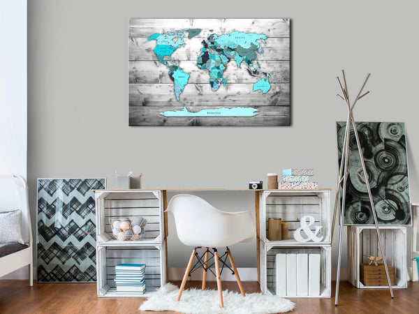 Quadro di sughero - Blue Continents