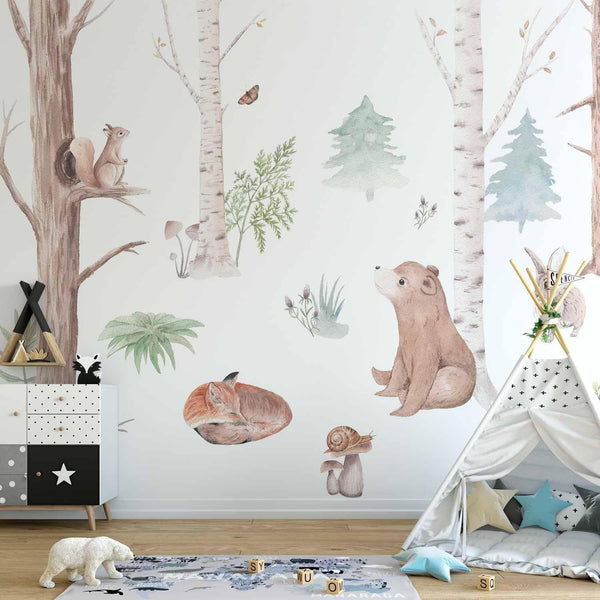 Carta da parati - Subtle Illustration With Forest Animals