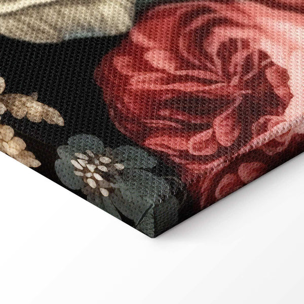 Quadro - Colourful flowers on a black background