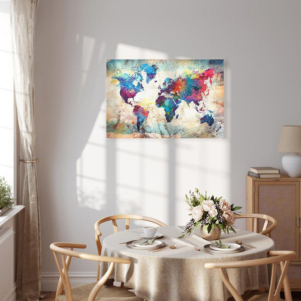 Quadro - World Map: Colourful Madness