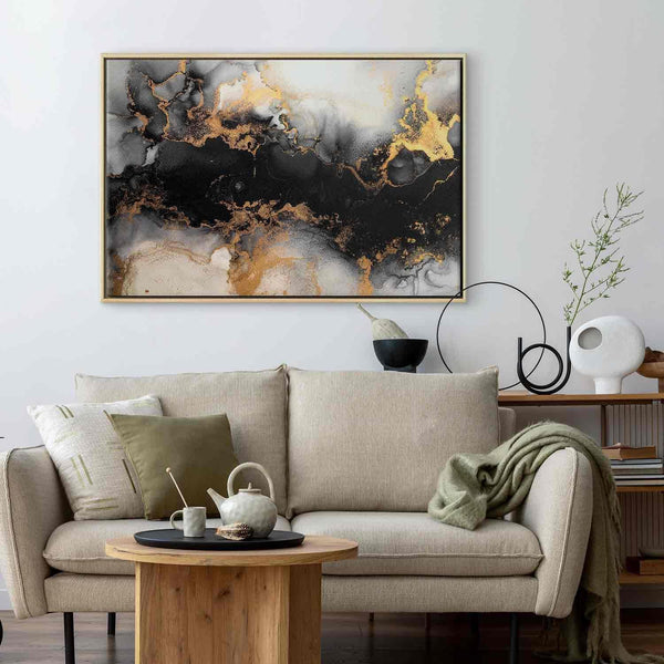 Quadro - Golden explosions – abstract pattern inspired by marble