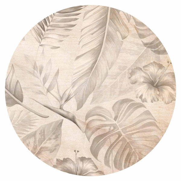 Carta da parati rotonda - Tropics in sepia