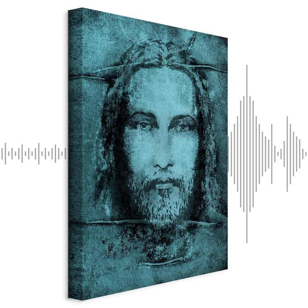 Quadro - Shroud of Turin in Turqoise (1 Part) Vertical