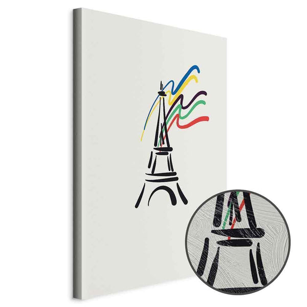 Quadro - Eiffel Tower and Colorful Ribbons