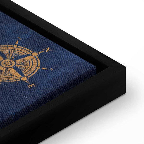 Quadro - World Map: The Dark Blue Depths