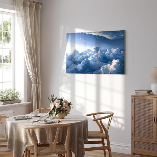 Quadro - Aerial Landscapes: Rays Lighting Up Fluffy Cloud Formations