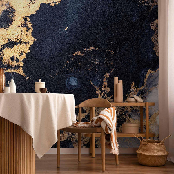 Carta da parati - Marble and Garnet - Abstract Textured Pattern Inspired by a Starry Sky