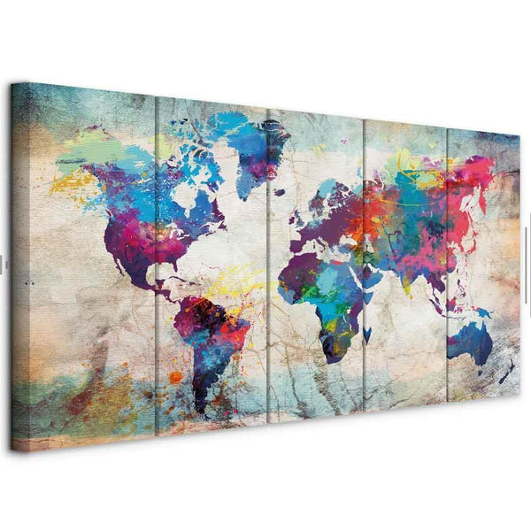 Quadro - World Map: Cracked Wall