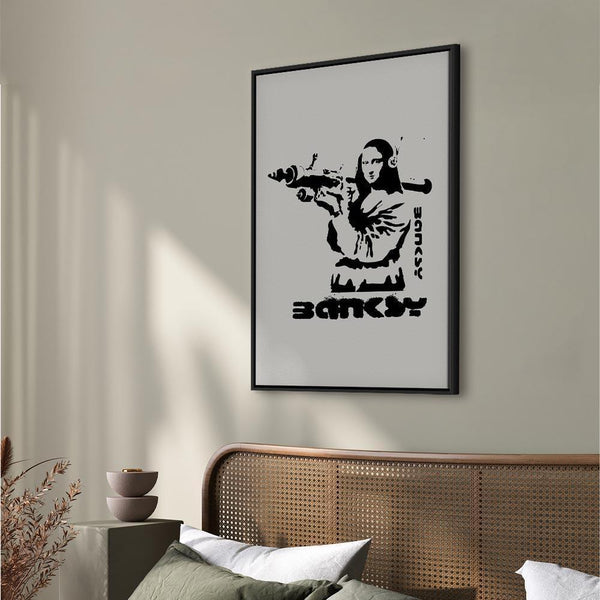 Quadro - Contrast Duel (1-part) - Banksy on Mural with Mona Lisa