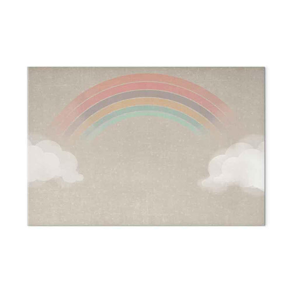 Quadro - Rainy June - Colorful Rainbow Emerging from Clouds on a Bright Background