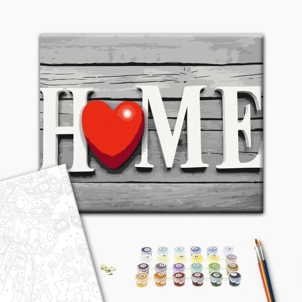 Quadro fai da te - Home with Red Heart