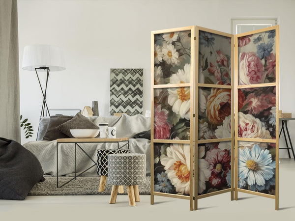 Paravento giapponese - Scent of Nature - Beautiful Garden Flowers in Pastel Colors