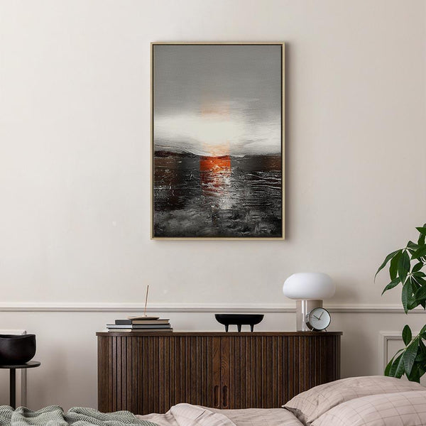 Quadro - Reflection of Colors (1-part) - Sunset in Painted Abstract Background