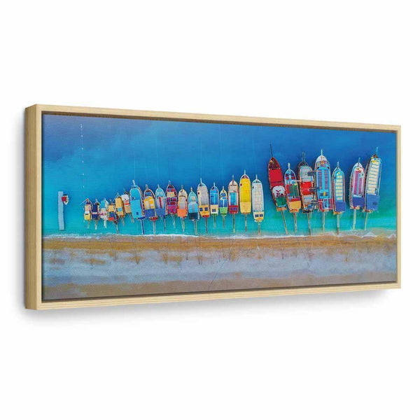 Quadro - Colourful Boats (1 Part) Narrow