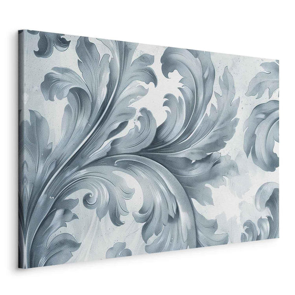 Quadro - Stone Baroque Ornaments in Light Shades of Gray-Blue