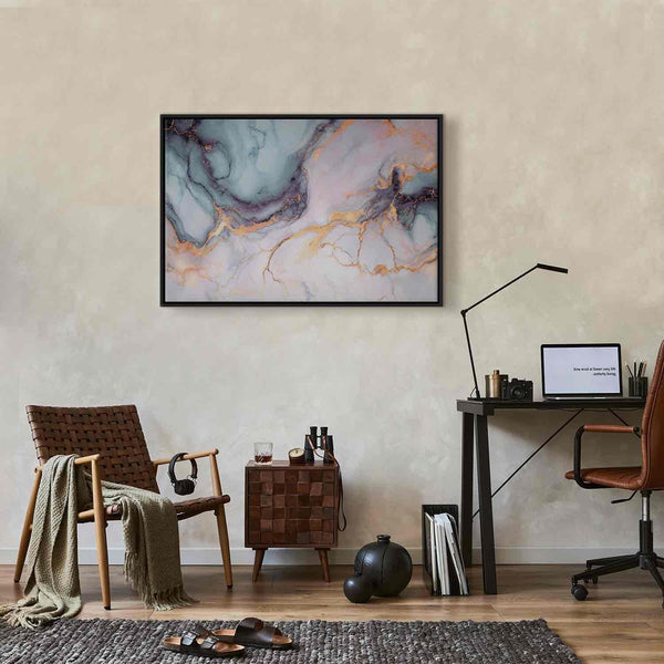 Quadro - Pastel stones - pink and blue structures on a marble base