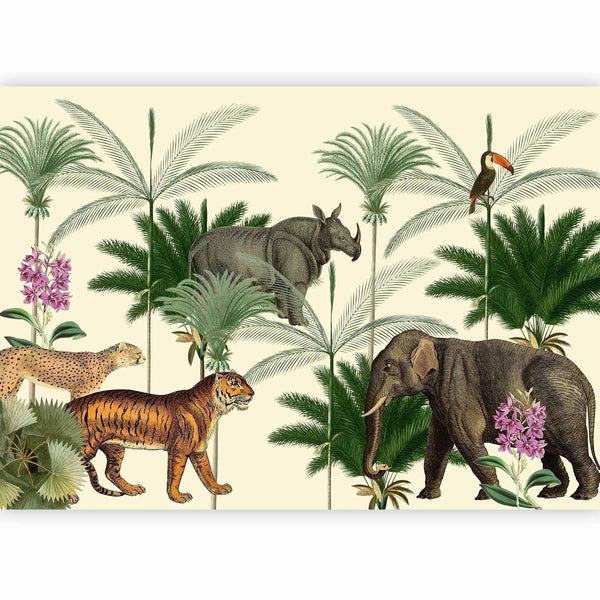 Carta da parati - Jungle Land With Animals in the Style of Old Engravings