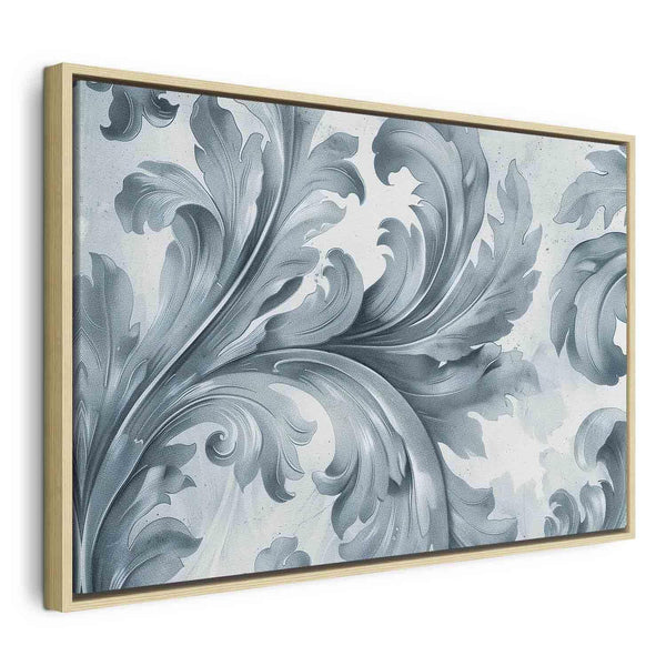 Quadro - Stone Baroque Ornaments in Light Shades of Gray-Blue