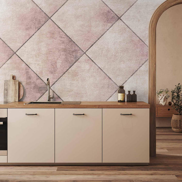 Carta da parati - Perfect cuts - geometric symmetrical tiled pattern with pattern