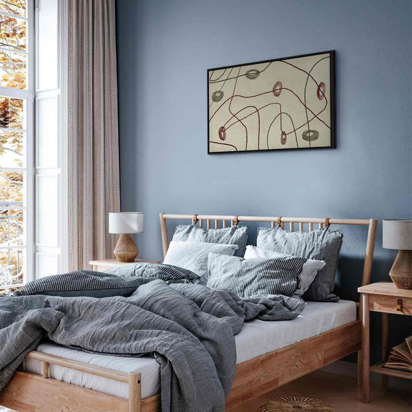 Quadro - Lines and shapes – bead labyrinth on a pale washed background