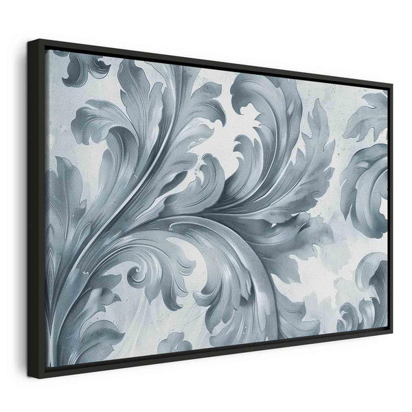 Quadro - Stone Baroque Ornaments in Light Shades of Gray-Blue