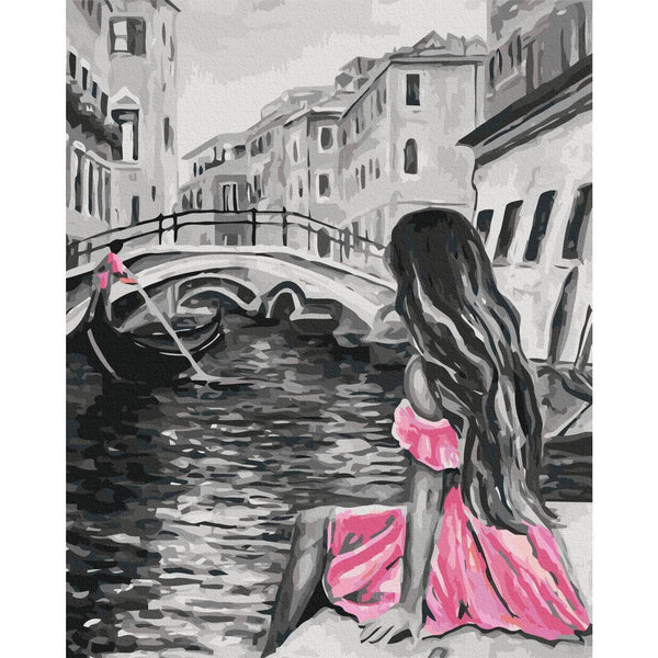 Quadro fai da te - Venice (A Girl In A Pink Dress)