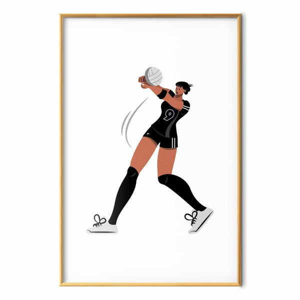 Poster - Illustration - Female Volleyball Team Player