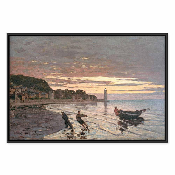 Quadro - Claude Monet – Hauling a Boat Ashore, Honfleur