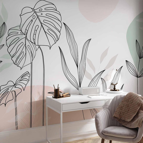 Carta da parati - Leaves in Pastels