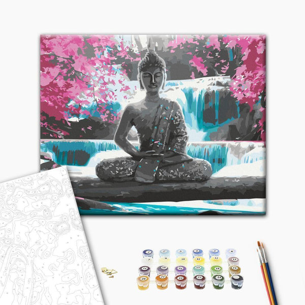 Quadro fai da te - Buddha and Waterfall