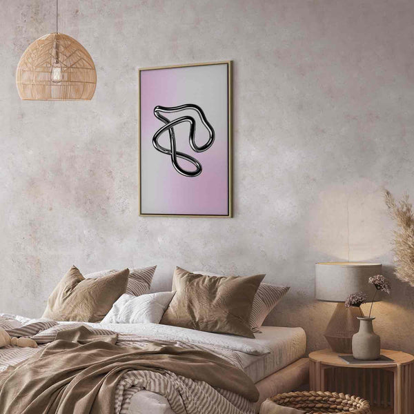 Quadro - Silver Intricacies - Fluid Metallic Figure on a Gradient Background