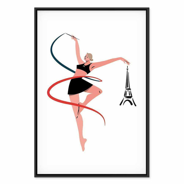 Quadro - Rhythmic Gymnastics - Illustration of a Woman With a Ribbon