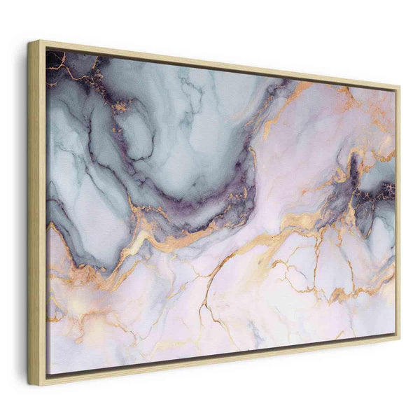 Quadro - Pastel stones - pink and blue structures on a marble base