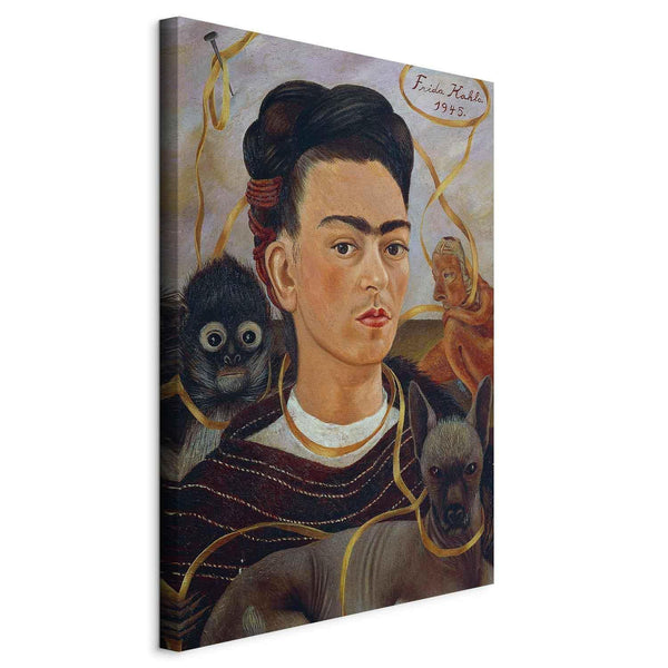 Quadro - Frida Kahlo – Self-Portrait with Changuito