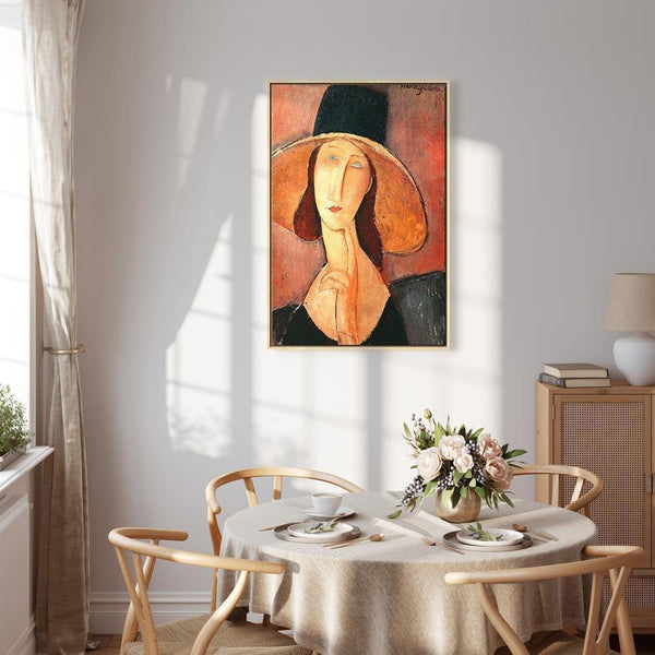 Quadro - Amedeo Modigliani – Portrait of Jeanne Hebuterne in a Large Hat