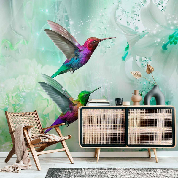 Carta da parati - Colourful Hummingbirds (Green)